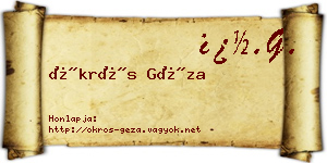Ökrös Géza névjegykártya