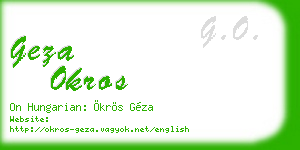 geza okros business card